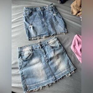 Bundle of 2 Women’s Distressed Jean Mini Skirts Size Medium/9